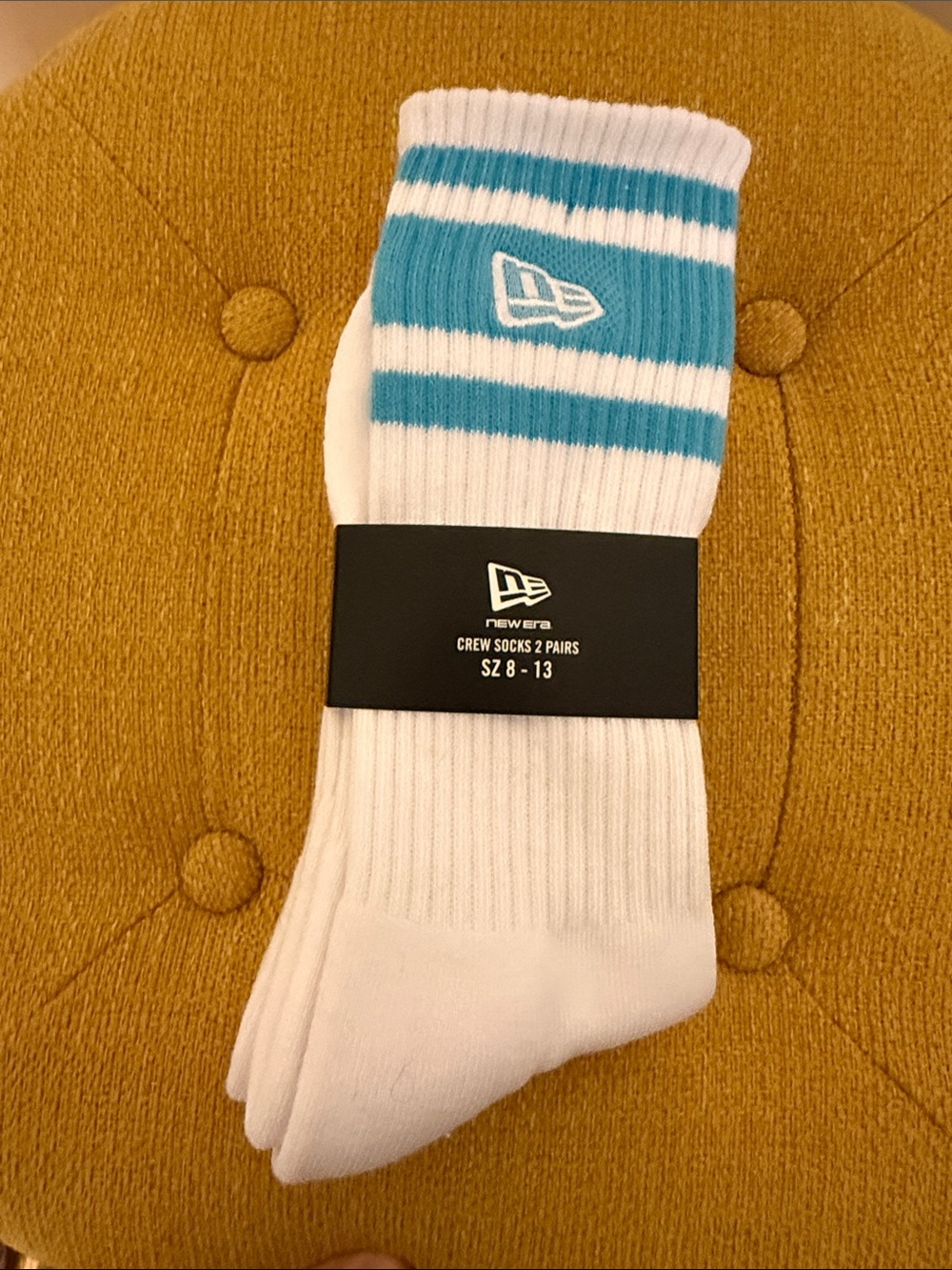 New Era White Crew Athletic Socks - 2 Pairs